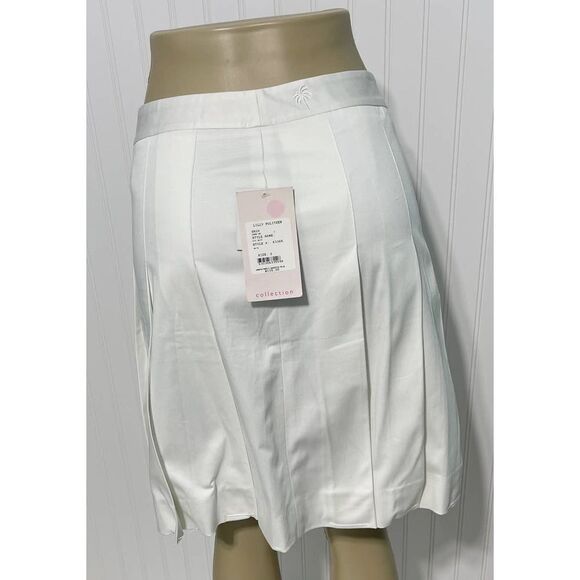 Lilly Kiki Pleated Skirt Knee Length White Midi Tennis‎ Label White Size 2 - Picture 4 of 10